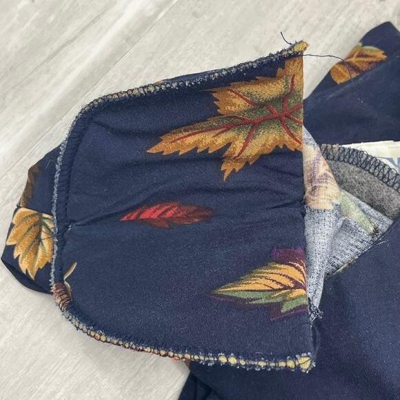 BF Classics Vintage 80s Fall Leaves Long Sleeve Teacher School Maxi Dress Plus - Picture 6 of 9